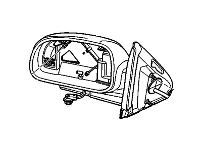 Oldsmobile 19120029 MIRROR,OUTSIDE REAR VIEW(INCLUDES 4-11)(W/HEATED MIRROR SYM ON GLASS)(TO BLACK ENAMEL USED W/BLACK ENAMEL OVER ZINC GLASS #88944480)