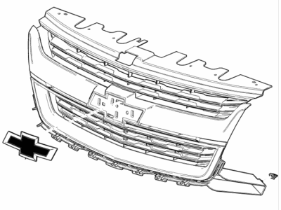 Chevy 84270795 GRILLE PKG,FRONT(INCLUDES 2-4)(WHITE)(INSTALL 1.20)(3.6996 KGS)