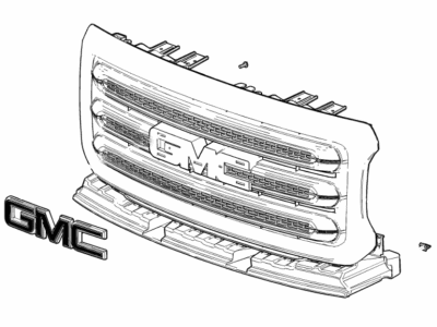 GM 23321753 Grille in Cardinal Red with Cardinal Red Surround and GMC Logo