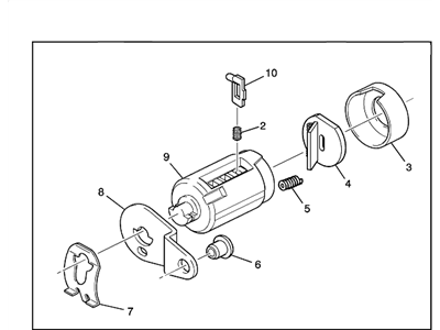 GM 25810858 Rear Side Door Lock Cylinder Kit (Uncoded)