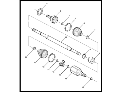 Chevy 13367770 SHAFT,FRONT WHEEL DRIVE HALF(CODE AAU1)(INCLUDES 2-17)(CODE AASZ,ABG3)