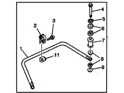 Cadillac 25683097 LINK,REAR STABILIZER SHAFT(INCLUDES 4-9)