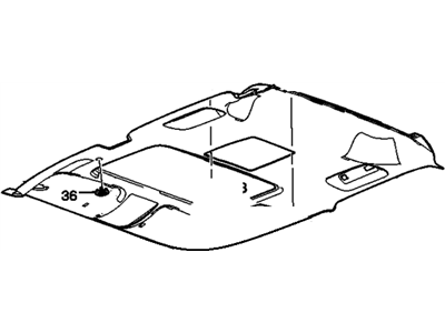 Chevy 25907746 PANEL,HEADLINING TRIM(INCLUDES 30)(CASHMERE)(W/PARKING ASSIST HOLE ON REAR SIDE)(WHEN USED ON VEHS W/CENTER MNT PARKING ASSIST, MUST USE REAR TRIM 19300162 & 12" SPLICE CONNECT TO RELOCATE PART ASSIST TO SIDE OF VEHICLE)