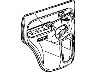 GMC 10374493 PANEL,REAR SIDE DOOR TRIM(INCLUDES 3,12)(PEWTER)(W/EBONY BELTLINE MOLDING, REFLECTOR AND MONOTONE)(FOR 2ND DESIGN SEE 15192958)