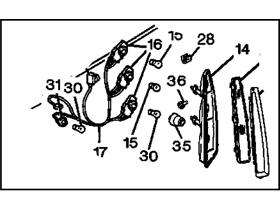 Cadillac 5978264 LAMP,TAIL(INCLUDES 13-17,30-33,35-36)