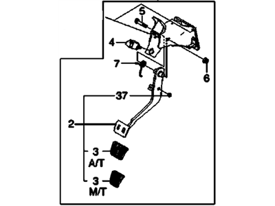 Chevy 96471953 PEDAL,BRAKE & CLUTCH (W/BRACKET)(INCLUDES 2-7,37)(W/BRAKE&ACCELERATOR BRACKET)