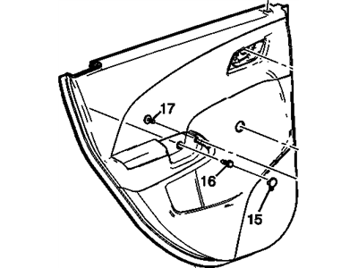 Chevy 95401008 TRIM,REAR SIDE DOOR(INCLUDES 5-7,12-15,17,20)(BLACK)(W/BLACK HANDLE)