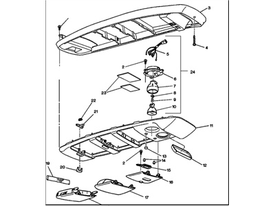 Chevy 15039906 CONSOLE,ROOF(INCLUDES 2-11,13-23)(RED)