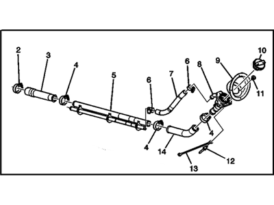 GMC 84327855 PIPE,AUXILIARY FUEL TANK FILLER(INCLUDES 2-9,11-15,17)