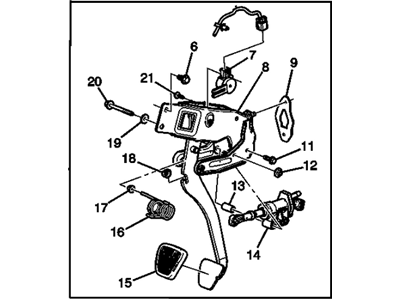 Chevy 22957491 PEDAL,CLUTCH (W/BRACKET)(INCLUDES 7-9,11-22)