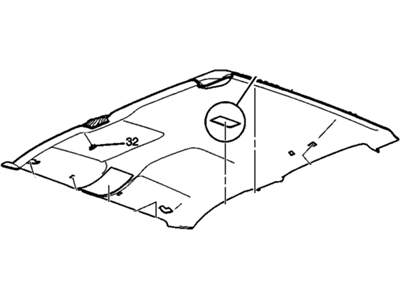 GMC 19329128 PANEL,HEADLINING TRIM(GRAY)(W/O HARNESS)(W/O COMPASS BRACKET)