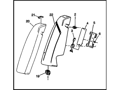 Buick 26671323 BOLSTER,REAR SEAT BACK(INCLUDES 2-7,19-22)(BLACK)