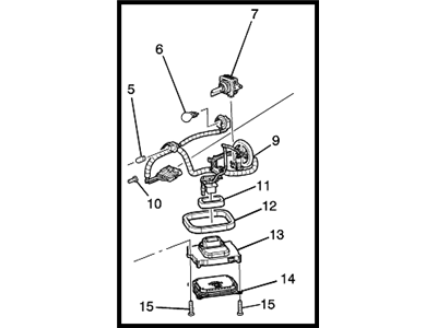 Cadillac 20861479 HEADLAMP,(W/PARKING & FRONT SIDE MARKER & TURN SIGNAL LAMP)(INCLUDES 2,5-7,9,10,13-15)(2.725)(USED ON VEHICLES BUILT ON OR AFTER 10/02/06. 1ST DESIGN SEE 15775397.)