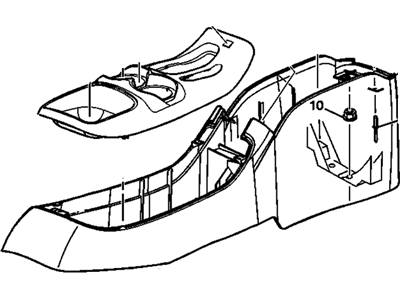 Chevy 12478104 CONSOLE,FRONT FLOOR(PART OF 1)(INCLUDES 11)(PEWTER)(LESS TOW HAUL)