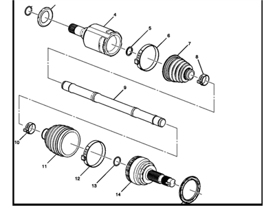 Buick 84628594 SHAFT,FRONT WHEEL DRIVE(INCLUDES 2-15)(CODE ACMP)