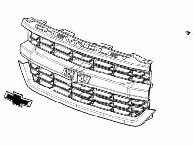 Chevy 84134050 GRILLE KIT,FRONT(INCLUDES 2-4)(PEPPERDUST METAL-2)(INSTALL 1.80)(5.3092 KGS)(OPTNL HEADLAMP BEZELS 23378968 & 23379004)