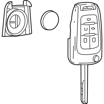 GM 13504205 Key Assembly, Door Lock & Ignition Lock Folding (W/ Remote Control Door