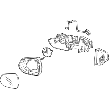 GM 42709493 Mirror Assembly, O/S Rr View (W/O Cvr)