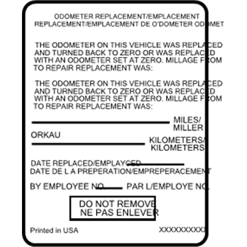 Buick 10443718 Info Label