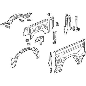 Chevy 85654558 PANEL,PICK UP BOX OUTER SIDE(INCLUDES 1-3,5-16,18-21)