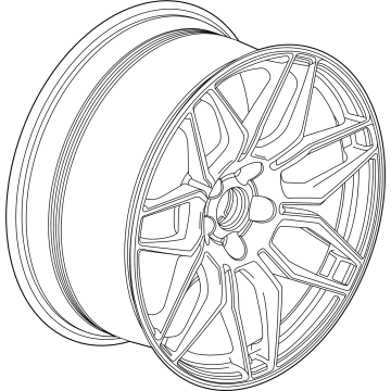 GM 85622293 20x10-Inch Forged Aluminum Spider-Design Front Wheel in Satin Graphite with Red Stripe