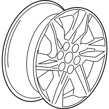 GM 84208837 20x8-Inch Aluminum 5-Split-Spoke Wheel in Gloss Black