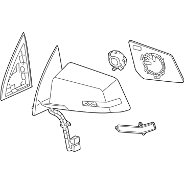 GM 25894448 Mirror Assembly, Outside Rear View *Service Primer