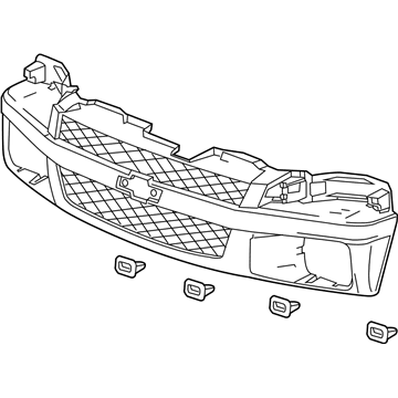 GM 12335789 Grille Assembly,Radiator (Mold, In, Color Light. Charcoal)