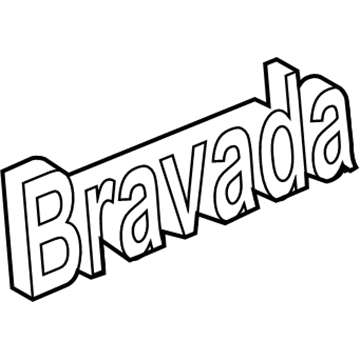 GM 15957901 Plate, End Gate Name "Bravada"*Gold/Black*Gold/Black