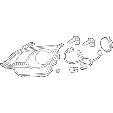 GM 22886834 Headlamp Assembly, (W/ Parking & Turn Signal Lamp) *W/Chrome Bez