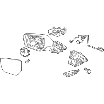 GM 84315880 Mirror Assembly, O/S Rr View W/O Cvr