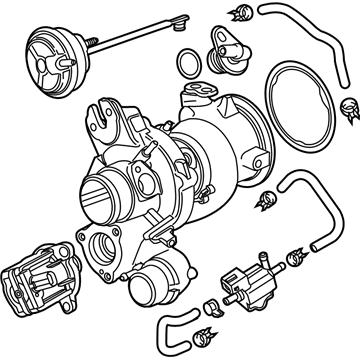 GMC 25206073 TURBOCHARGER,COMPRESSOR AIR INTAKE(INCLUDES 17)(SEE GROUP 03 "TURBOCHARGER ASM" FOR DETAILED ILLUSTRATED VIEW)