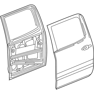 Cadillac 86532558 DOOR,REAR SIDE(SEE GROUP 16 "SHEET METAL/BODY SIDE AND REAR" FOR DETAILED ILLUSTRATED VIEW)