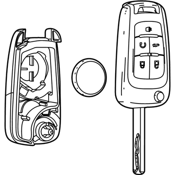 GM 20873621 Key Assembly, Door Lock & Ignition Lock (Uncoded)