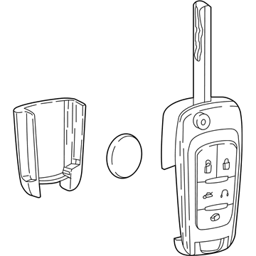 GM 13599913 Key Assembly, Door Lock & Ignition Lock Folding (W/ Remote Control D