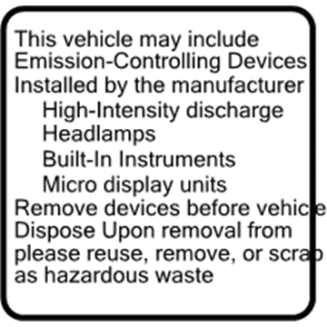 Buick 20887392 Caution Label