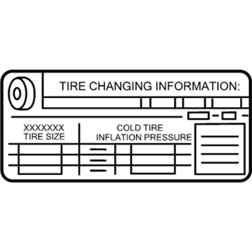 Chevy 19206430 Tire Pressure Label