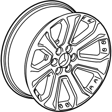 GM 19301190 22x9-Inch Aluminum 7-Spoke Wheel in Silver with Chrome Inserts