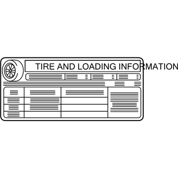 Chevy 92247608 Tire Pressure Label