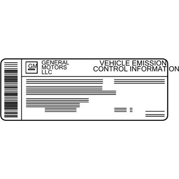 Chevy 19354745 Emission Label