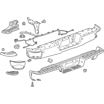 GM 23154016 Bar Assembly, Rear Bumper Imp *Chrome M