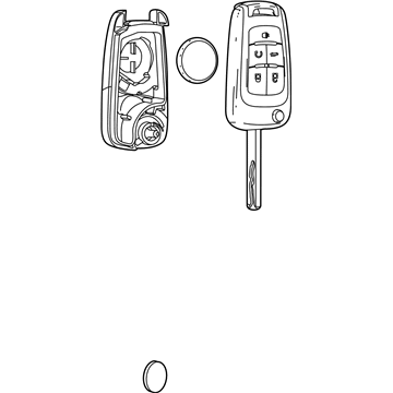 GM 13514135 Key Assembly, Door Lock & Ignition Lock Folding (W/ Remote Control Door