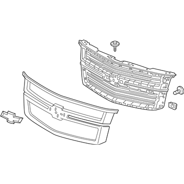 GM 84724077 Grille Assembly, Front Upr *Summit White